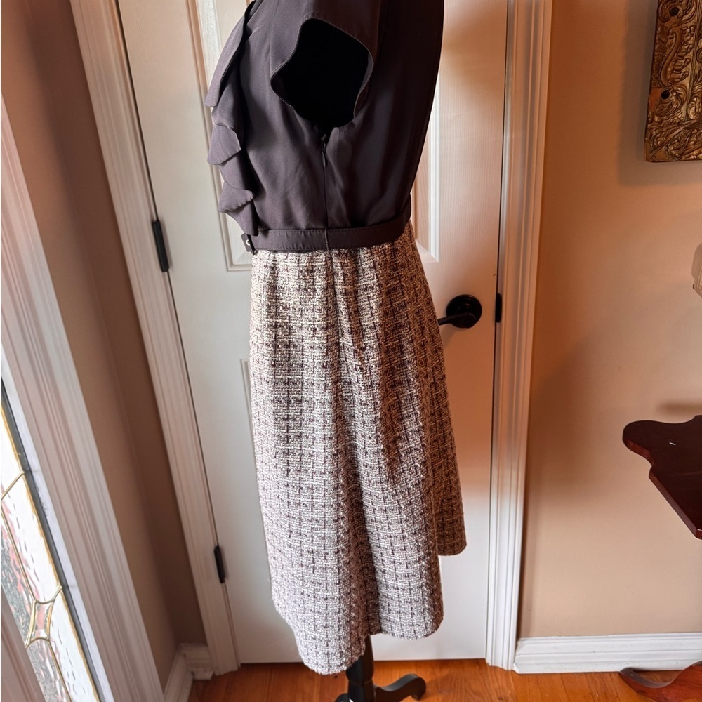 Merona Elegant Brown and Cream Tweed Women's dress Size 12 - Picture 5 of 10